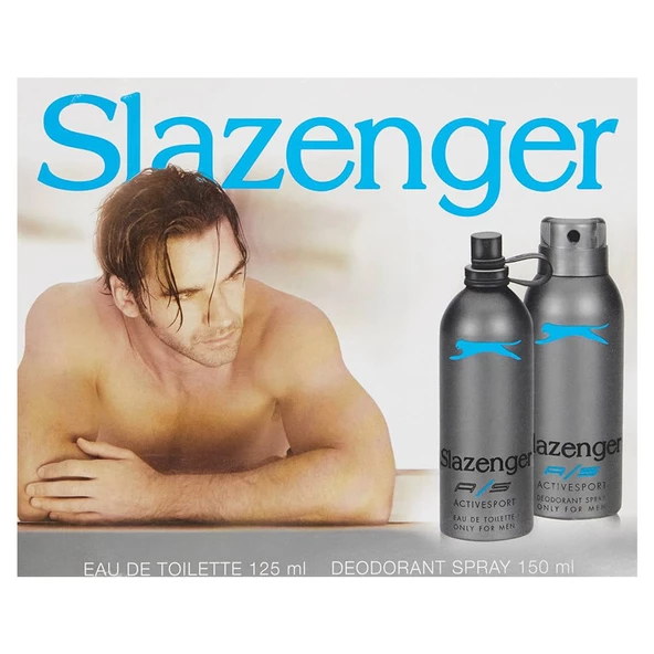 Slazenger Active Sport Mavi EDT 125 ml + Deo Sprey 150 ml Erkek Parfüm Seti ürün görseli 1