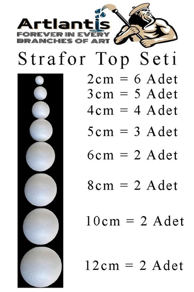 Strofor Köpük Top 2cm 3cm 4cm 5cm 6cm 8cm 10cm 12cm 26 Adet Yuvarlak Strafor Top Küre Okul Deney Köpük Toplar ürün görseli 1