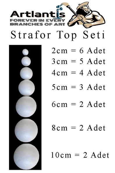 Strofor Köpük Top 2cm 3cm 4cm 5cm 6cm 8cm 10cm 24 Adet Yuvarlak Strafor Top Küre Okul Deney Köpük Toplar ürün görseli 1