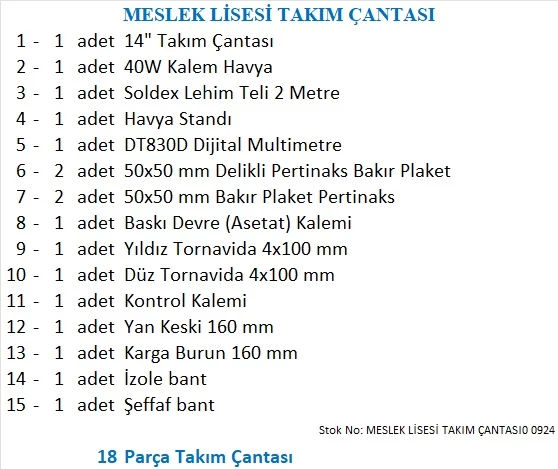 Meslek Lisesi Takım Çantası - Resim 2
