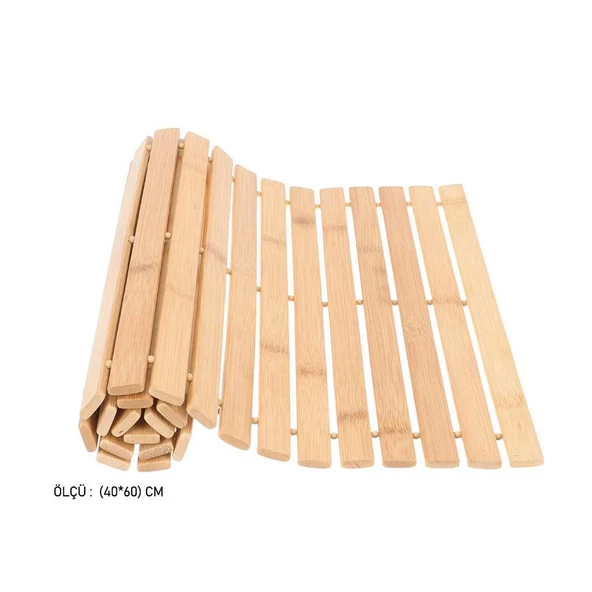 Bambu Katlanır Banyo Paspası 40x60 CM - Resim 2