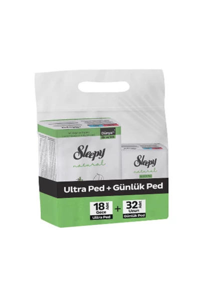 Sleepy Natural Ultra Ped 18 Adet Gece + 32 Adet Uzun Günlük Kadın Pedi ürün görseli 1