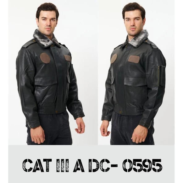CAT3A Deri Pilot Montu Kül Grisi DC - Resim 8