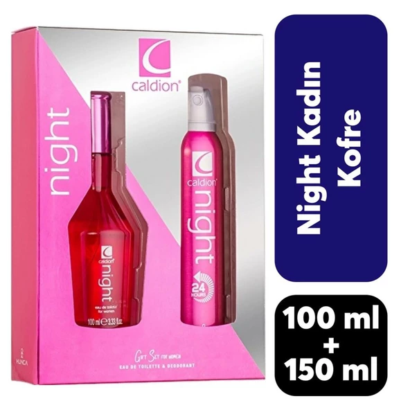 Caldion Night EDT 100 ml + Deodorant Sprey 150 ml Kadın Parfüm Seti ürün görseli 1