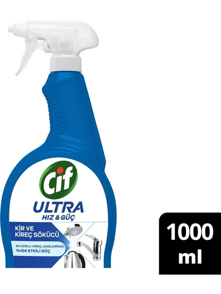 Cif Ultra Hız & Güç Kireç Sökücü Sprey Leke ve Kir Çıkarıcı 1000 ML ürün görseli 1