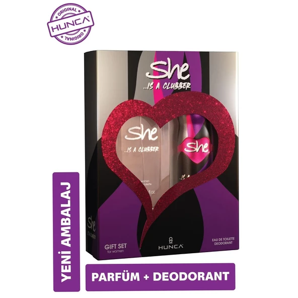 She Is A Clubber EDT 50 ml + Deodorant Sprey 150 ml Kadın Parfüm Seti ürün görseli 1