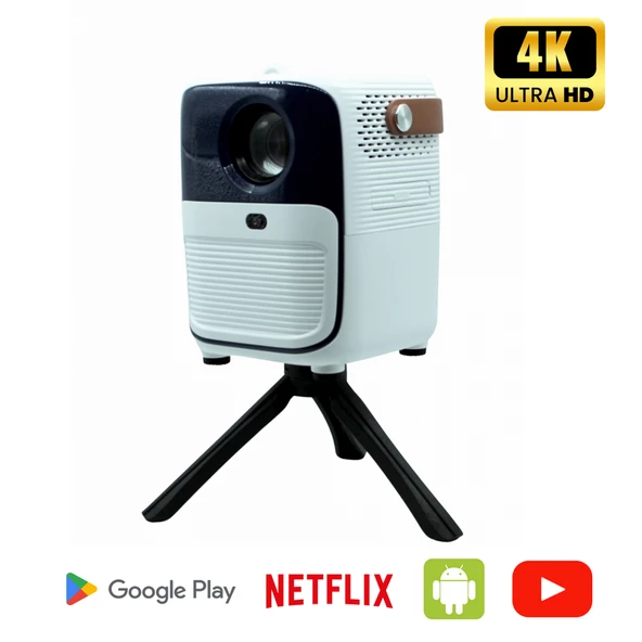 ANDROİD TV ÖZELLİKLİ ULTRA HD TAŞINABİLİR PROJEKSİYON ürün görseli 1