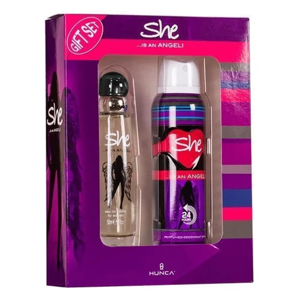 She Is An Angel EDT 50 ml + Deodorant Sprey 150 ml Kadın Parfüm Seti ürün görseli 1
