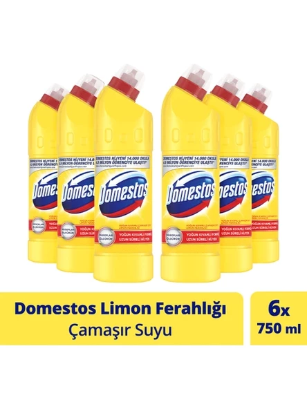 Domestos Çamaşır Suyu Limon Ferahlığı 750 ml - 6'lı Paket ürün görseli 1