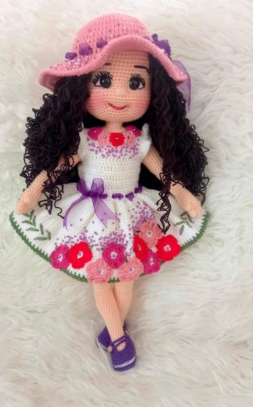 Beyaz Akasya Bebek Amigurumi Organik Oyuncak ürün görseli 1
