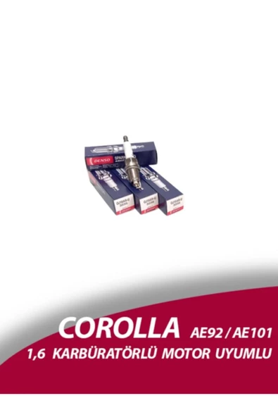 DENSO Ateşleme Bujisi takım QJ16AR-U TOYOTA Corolla 1,6 Karbüratörlü Uzun Paso 1988-1994 AE92/AE101 ürün görseli 1
