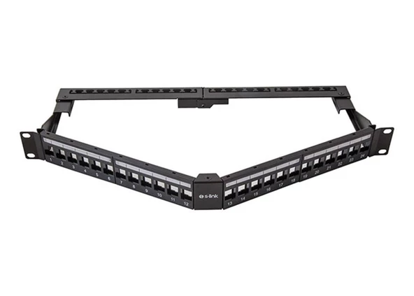 S-link SL-P625 24 lü Kolay Kullanımlı, UTP BOŞ V Şeklinde Patch Panel ürün görseli 1