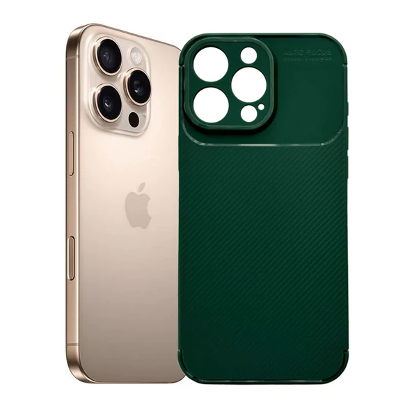 iPhone 16 Pro Kılıf Focus Carbon Silikon Kapak - Resim 7