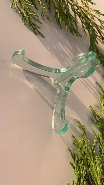 Parlak Su Yeşili Renkli Çerçeve Tabak Teşir Ayağı Stand Şövalye El Yapımı Epoksi Hediyelik ürün görseli 1