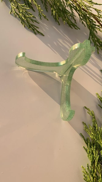 Parlak Mint Yeşili Renkli Çerçeve Tabak Teşir Ayağı Stand Şövalye El Yapımı Epoksi Hediyelik ürün görseli 1