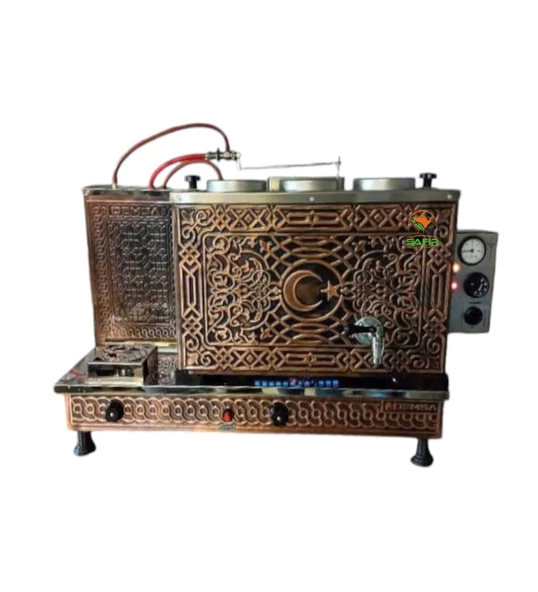 3 Demlikli Bakır Tam Otomatik Çay Kazanı Bayrak Model Elektrik+ Tüplü Çay Ocağı Çay Semaveri Çay Makinesi Safir Çay Kazanları ürün görseli 1