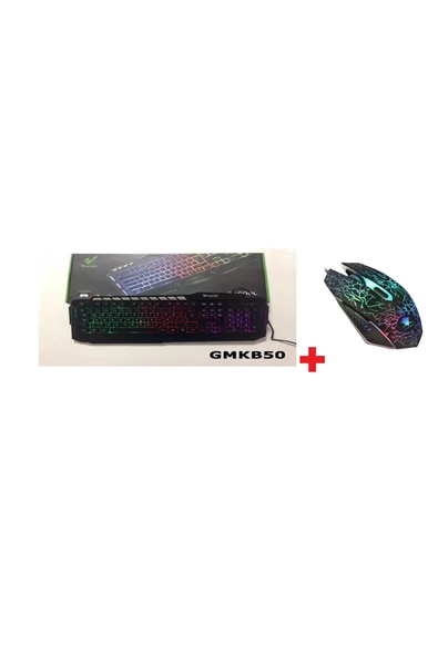 Versatile GMKB-50 Led Işıklı Mekanik Hisli Oyuncu Klavyesi +HadronHD5671 2400DPI Renkli Oyuncu Mouse ürün görseli 1