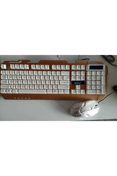 Oyuncu Klavyesi SONJ AK300 Işıklı Metal Kasa Klavye+Mouse Set ürün görseli 1