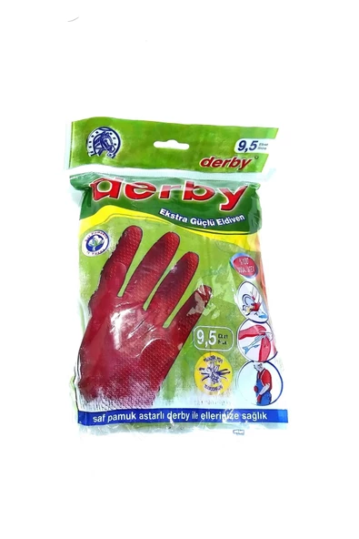 HOMATRADE **(3Adet)** Derby 9,5No Kırmızı Bulaşık Eldiveni Bx30 Kl150| New Year ürün görseli 1