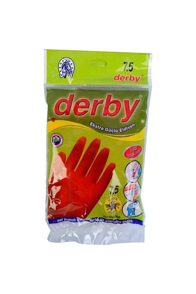 HOMATRADE **(3Adet)** Derby 8No Kırmızı Bulaşık Eldiveni Bx30 Kl150| New Year ürün görseli 1