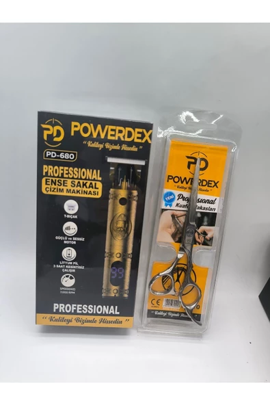 POWERDEX Ekranlı Ense Sakal Traş Makinesi Saç Makası Hediyelidir ürün görseli 1