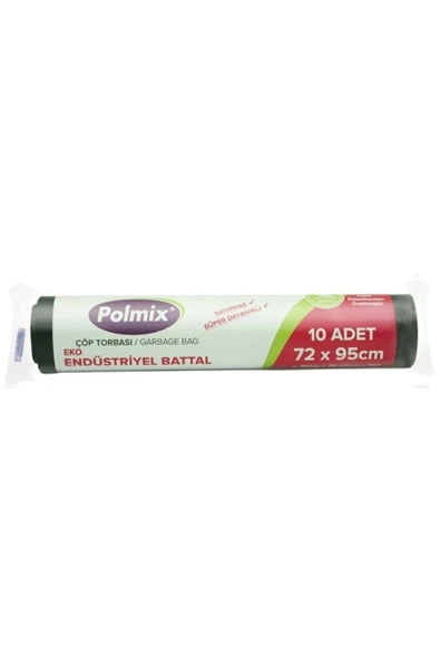 POLMİX Çöp Poşeti Endüstiriyel Ekonomik Battal 300 Gram Çöp Torbası 72 X 95 48 Mikron 90 Lt 3 Adet ürün görseli 1