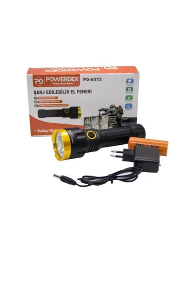 POWERDEX Pd-6572 Su Geçirmez Şarjlı Profesyonel El Feneri ürün görseli 1