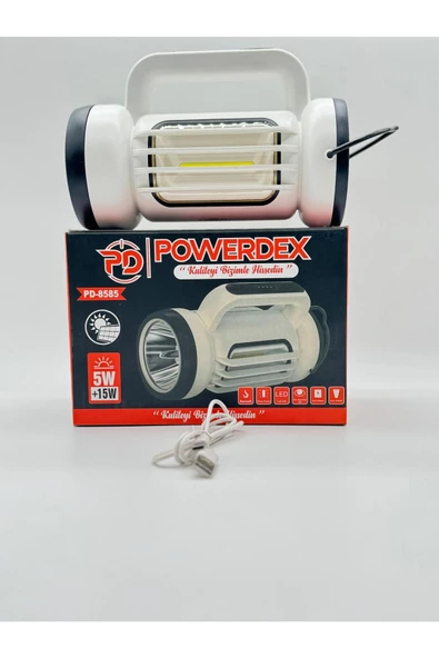 POWERDEX Çift Işıklı Solar Şarjlı El Feneri Ve Kamp Lambası ürün görseli 1