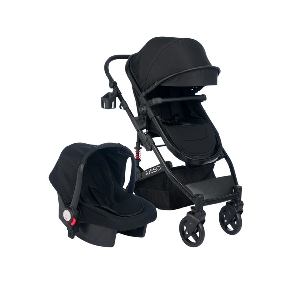 VaVbaby EliteCruise Travel Sistem Lüks Bebek Arabası Konforlu Seyahat Sistem Puset Katlanabilir Siyah ürün görseli 1