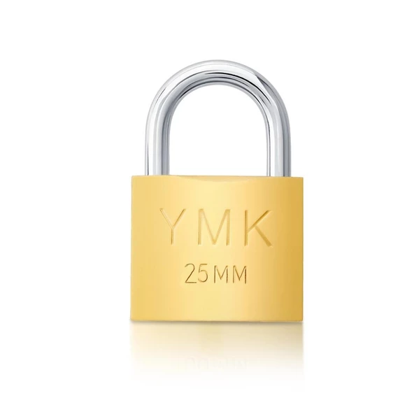 YMK Asma Kilit Sarı Kısa 25 MM YMK-1225B ürün görseli 1