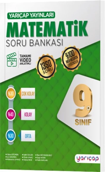 YarıÇap Yayınları 9. Sınıf Matematik Soru Bankası ürün görseli 1