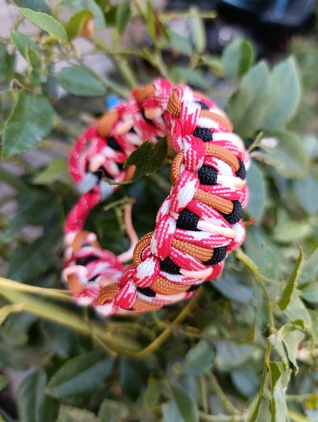 SELANOGLUDESİGN - Koyu renk ağırlıklı paracord bileklik- Ayarlanabilir tasarım ürün görseli 1