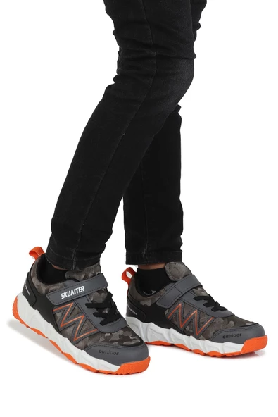Skuaıter 048 Füme-Oranj Erkek Çocuk Kışlık Spor Ayakkabı ürün görseli 1
