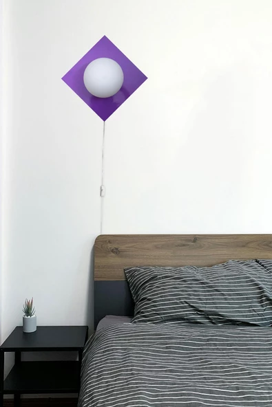 D-light Kare Aplik Fişli Eflatun ürün görseli 1