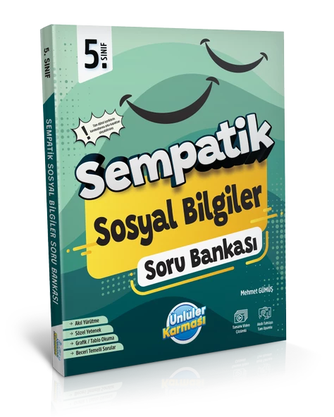 Ünlüler Yayınları Sempatik 5. Sınıf Sosyal Bilgiler Soru Bankası (2024-2025) ürün görseli 1