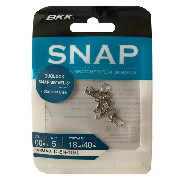 BKK Duolock Snap Swivel-51 No:00 Klipsli Fırdöndü (5'li Paket) ürün görseli 1