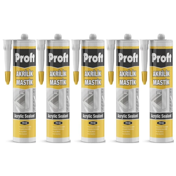 Proft Pr100 Akrilik Mastik 450 Gr Beyaz 5 Adet ürün görseli 1