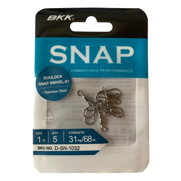 BKK Duolock Snap Swivel-51 No:1 Klipsli Fırdöndü (5'li Paket) ürün görseli 1