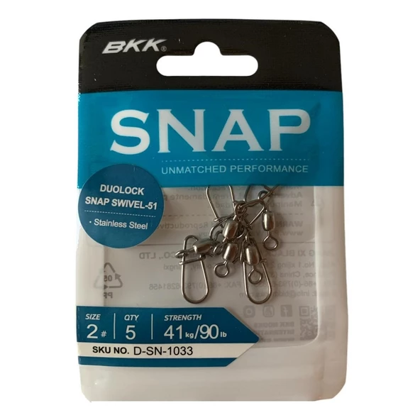 BKK Duolock Snap Swivel-51 No:2 Klipsli Fırdöndü (5'li Paket) ürün görseli 1