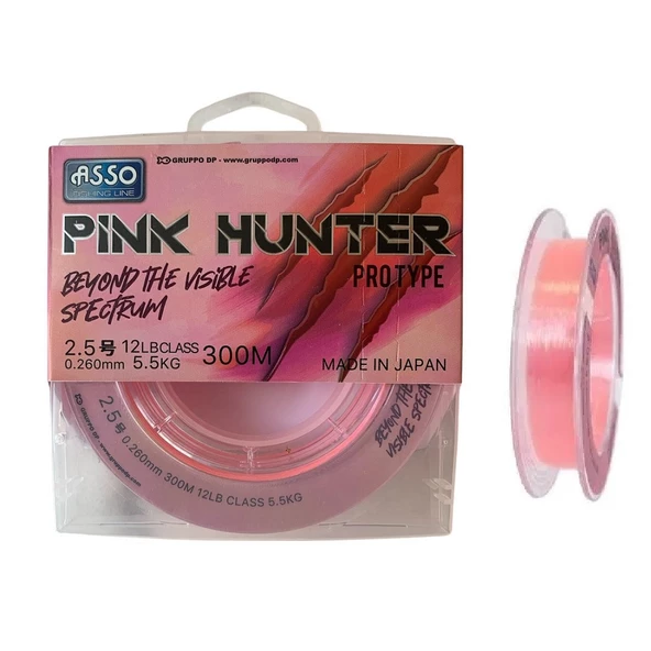 Asso Pink Hunter 300mt 0.26mm Surf FC COATED Visible Line Fluorocarbon Kaplama Misina ürün görseli 1