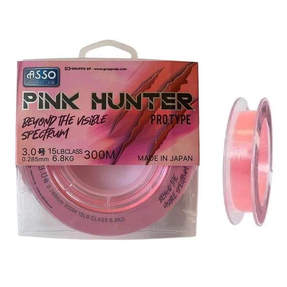 Asso Pink Hunter 300mt 0.285mm Surf FC COATED Visible Line Fluorocarbon Kaplama Misina ürün görseli 1