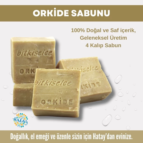 Bitkiselce Saf ve doğal içeriklerle Orkide Sabunu  450 gr (4 Kalıp) ürün görseli 1