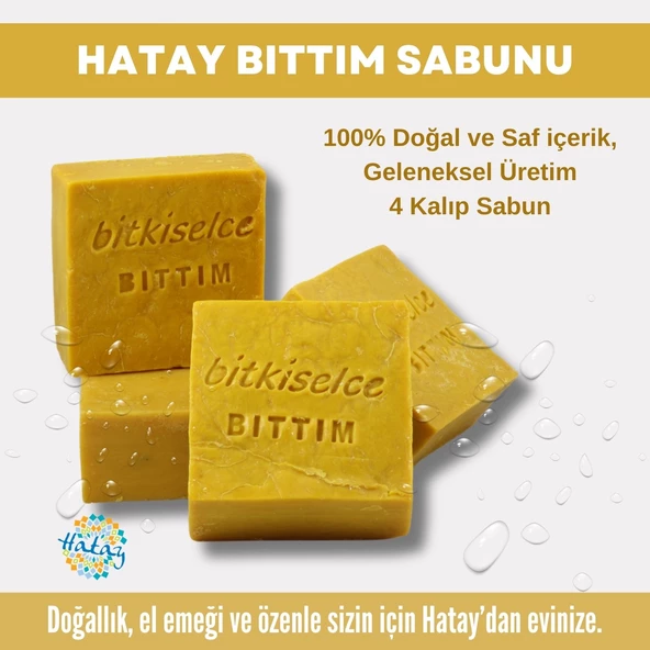 BitkiselceSaf ve doğal içeriklerle Bıttım Sabunu  450 gr (4 Kalıp) ürün görseli 1