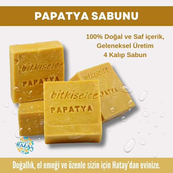 Bitkiselce Saf ve doğal içeriklerle Papatya Sabunu  450 gr (4 Kalıp) ürün görseli 1