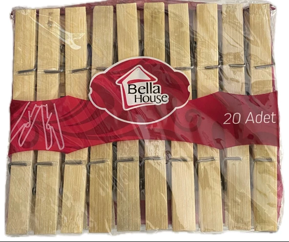 BELLA HOUSE TAHTA MANDAL 20Lİ ürün görseli 1