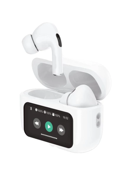Logia Touch Screen LED Ekranlı Bluetooth Kulaklık Beyaz - Resim 2
