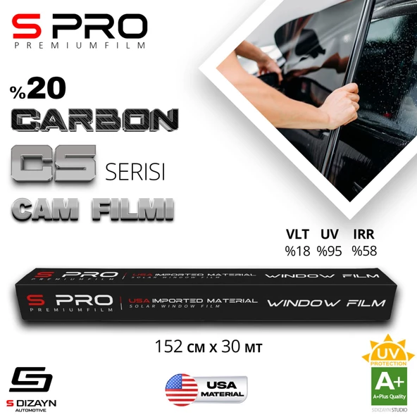 S Pro Cam Filmi Nano Carbon CS Serisi 2PLY %20 152cm/30mt ürün görseli 1