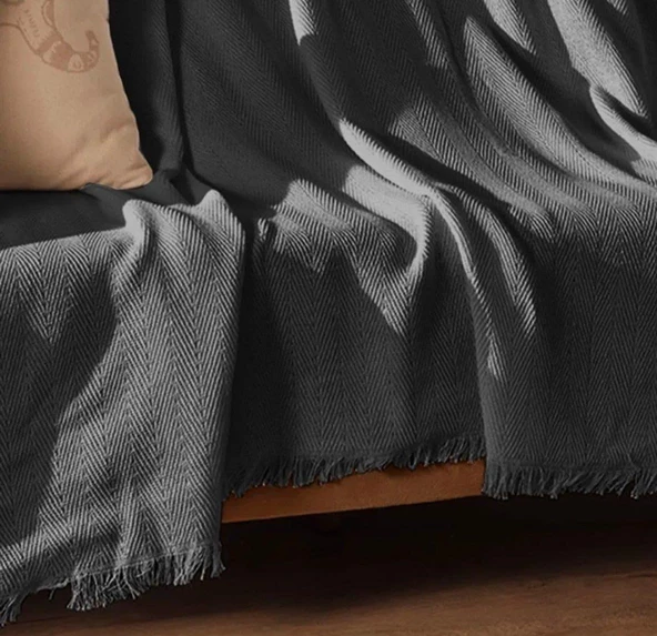 LİZA COTTON 170 X 200 Cm, Pamuk Kaymaz Koltuk Çekyat Örtüsü, Tv Battaniyesi, Tek Kişilik Pike ürün görseli 1