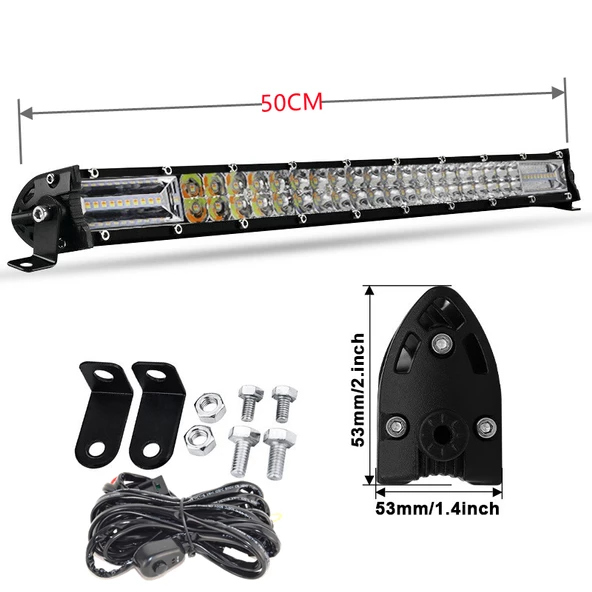 Offroad sis lambası 50cm 180w 12-30v  beyaz-amber flaşlı / LASS315-2 ürün görseli 1