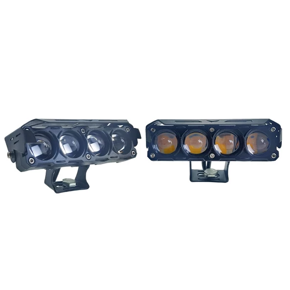 Offroad sis lambası set sarı beyaz - mavi gündüz ledli çakarlı 12.6 x 5 x 3.5 cm 12-60v /  LASS370 ürün görseli 1